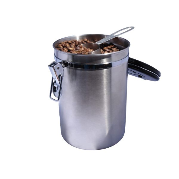 KoffieCanners - Koffie(bonen) Bewaarbus voor 600g - Zilver