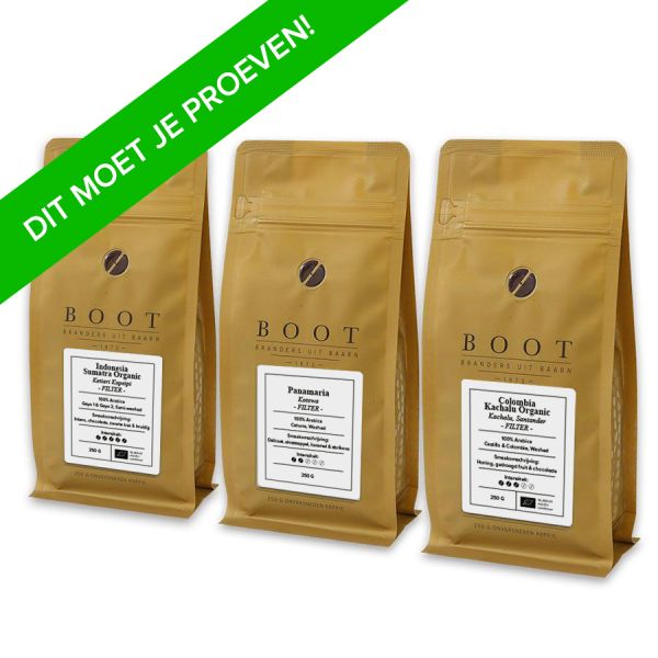 Boot Koffie Proefpakket Filter - 3 x 50 gram